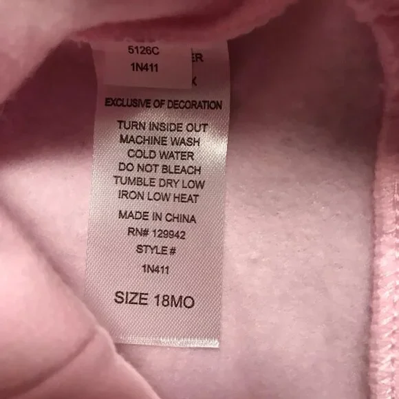 Btween‎ Baby Girls Leggings Fleece Hoodie Outfit Set Sz 24 Months Pink/Silver - Picture 9 of 10